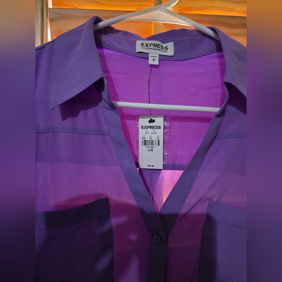 Express Vibrant Purple Shirt - Picture 2 of 4